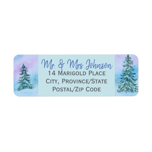 Beautiful Christmas Winter Return Address Labels (Front)