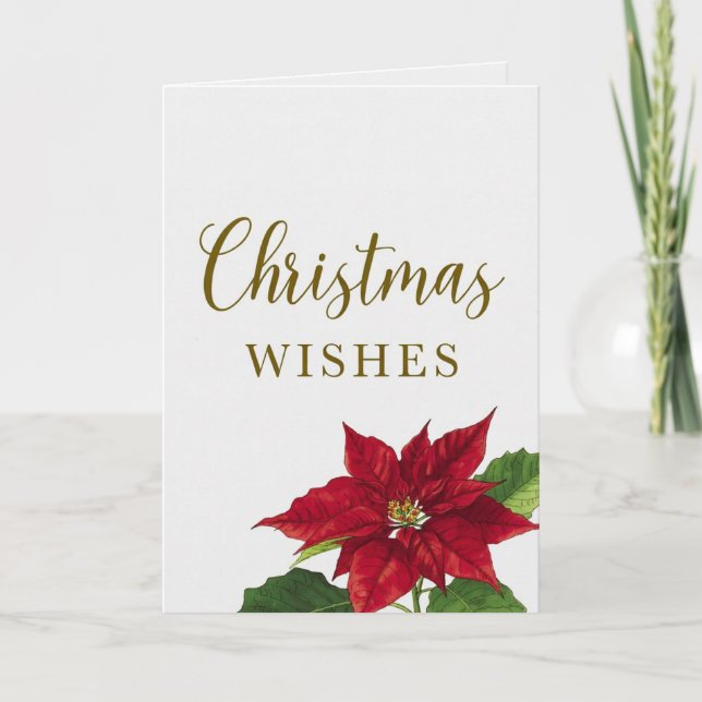 Beautiful Christmas Wishes Holiday Greeting Card (Front)