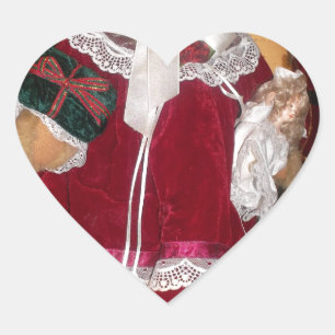 Beautiful Christmas with Love Have a Nice Day and  Heart Sticker