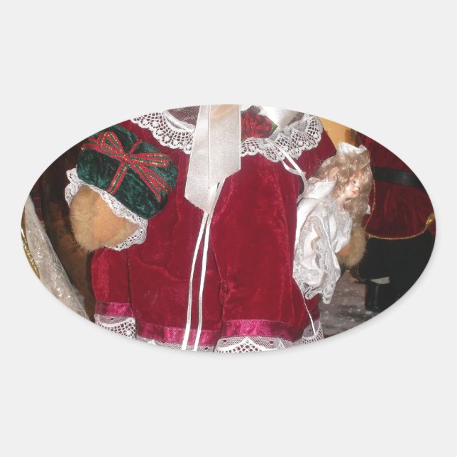 Beautiful Christmas with Love Have a Nice Day and  Oval Sticker (Front)