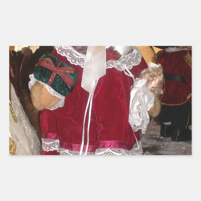 Beautiful Christmas with Love Have a Nice Day and  Rectangular Sticker (Front)