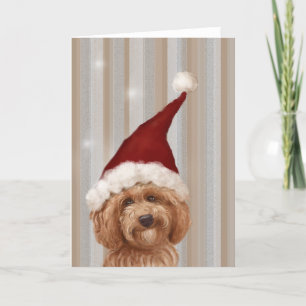 Beautiful Christmast Detailed Dog Painting Card