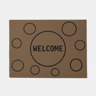 Beautiful Circles on Brown Doormat