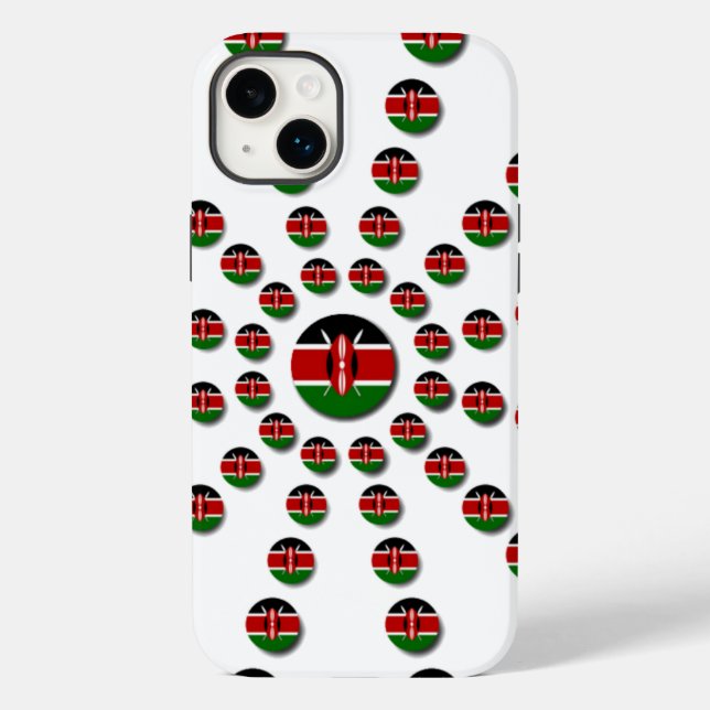 Beautiful Circular Kenyan Flag: A Radial Design Case-Mate iPhone Case (Back)