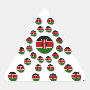 Beautiful Circular Kenyan Flag: A Radial Design Triangle Sticker