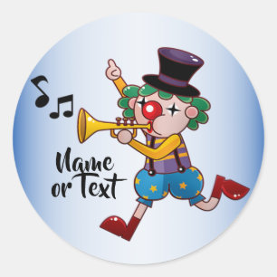 Beautiful Circus Clown Music Classic Round Sticker