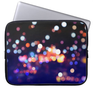 Beautiful city night bokeh light, abstract blur de laptop sleeve
