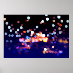 Beautiful city night bokeh light, abstract blur de poster