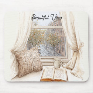 Beautiful City View Window Mouse Pad