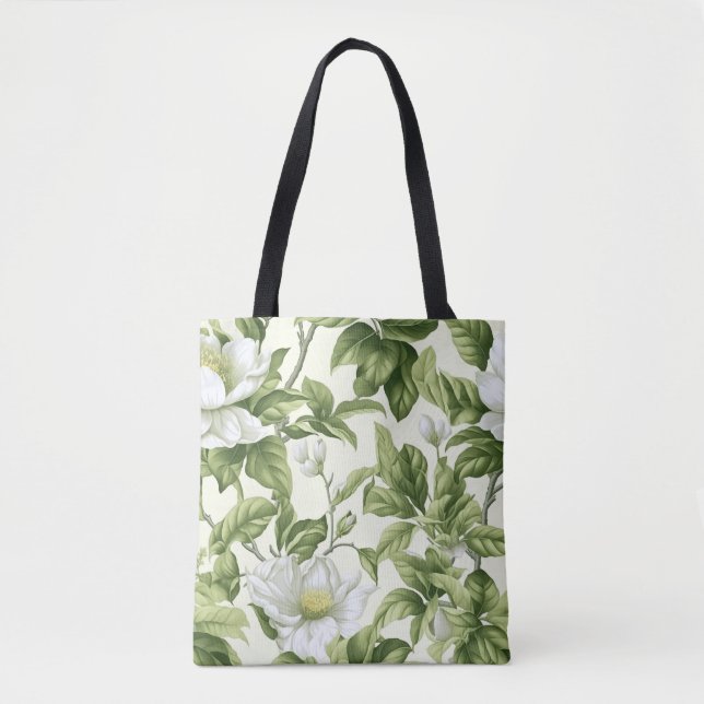 Beautiful classic floral pattern tote bag (Front)