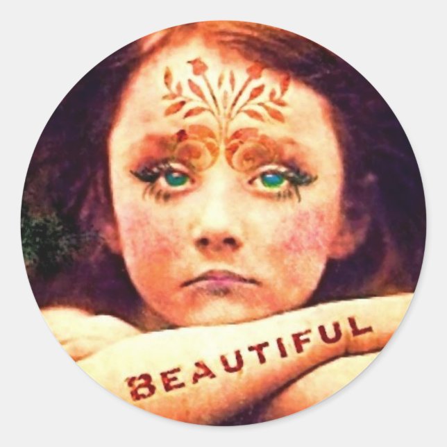 beautiful~ classic round sticker (Front)