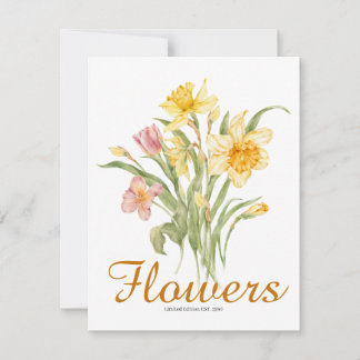 Beautiful classic watercolor background Botanical RSVP Card
