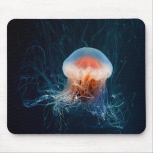 Beautiful Close-Up of a Deep Ocean Jellyfish Mouse Pad