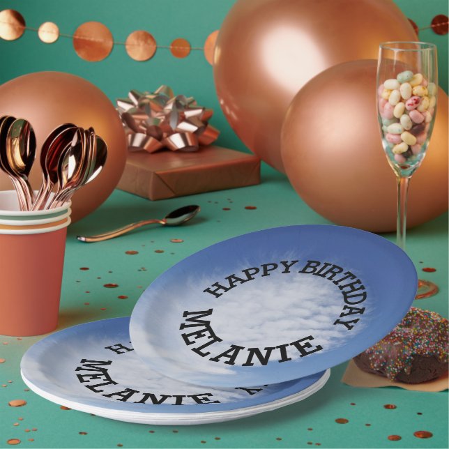 Beautiful cloud paper plate (Multi)