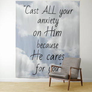 Beautiful Clouds Design Christian Theme Tapestry