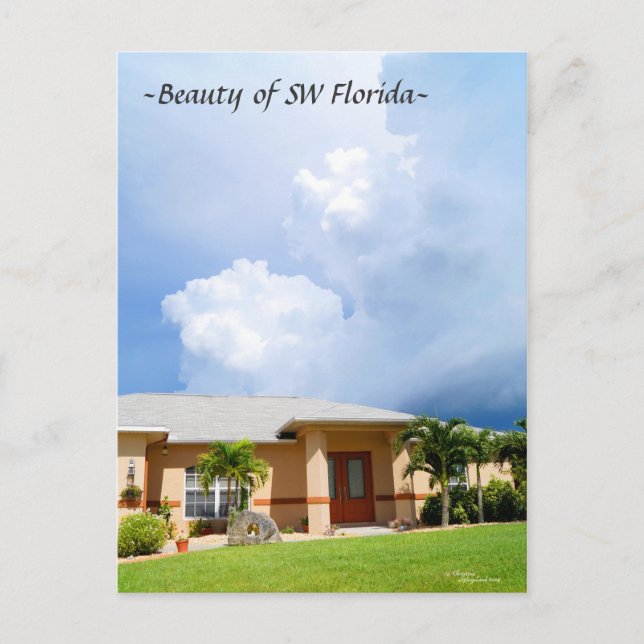 Beautiful clouds house SW Florida Postcard (Front)