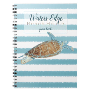 Beautiful Coastal Painted Sea Turtle Guest Book