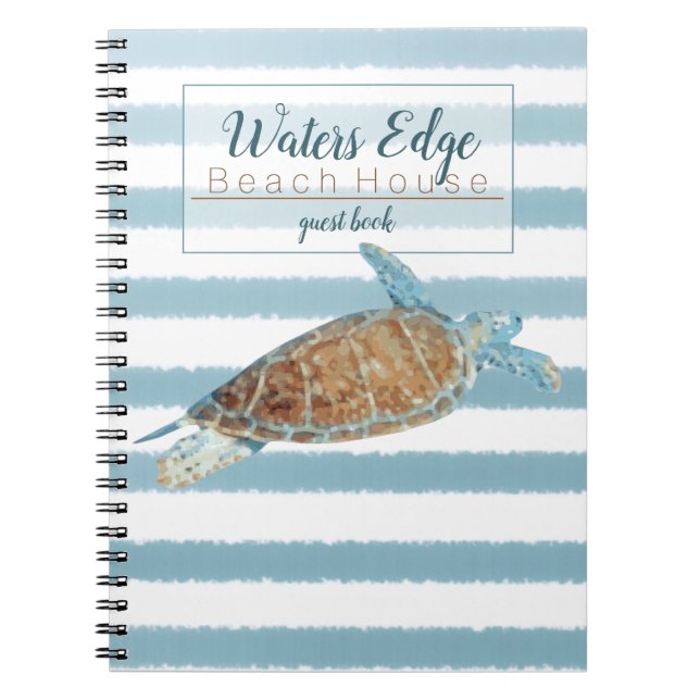 Beautiful Coastal Painted Sea Turtle | Guest Book (Front)