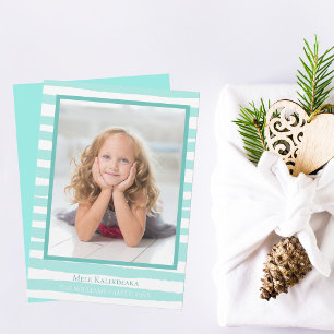 Beautiful Coastal Teal Beach Christmas Holiday Card