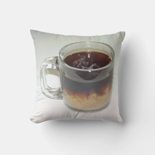 Beautiful Coffee Cup w/Cream Throw Pillow (Front)