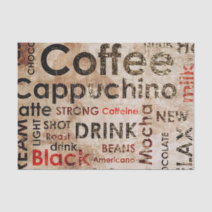 Beautiful Coffee Espresso Cappucino Pattern Tissue Paper