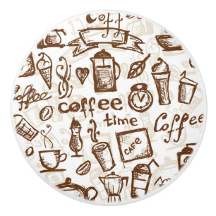 Beautiful Coffee Espresso Design Ceramic Knob