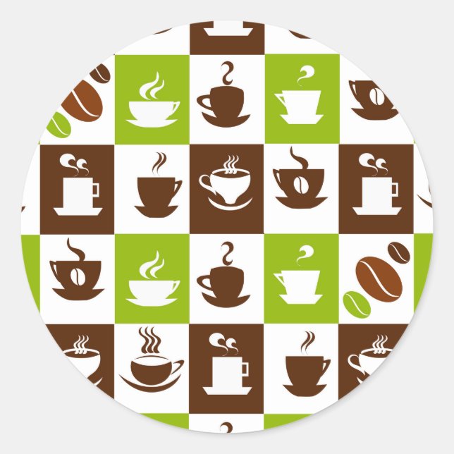 Beautiful Coffee Espresso Design Classic Round Sticker (Front)