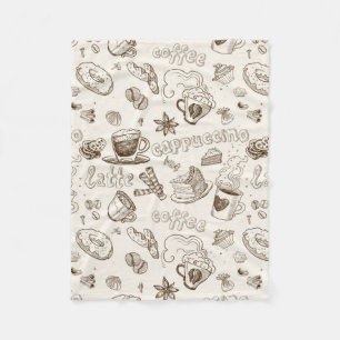 Beautiful Coffee Espresso Design Fleece Blanket