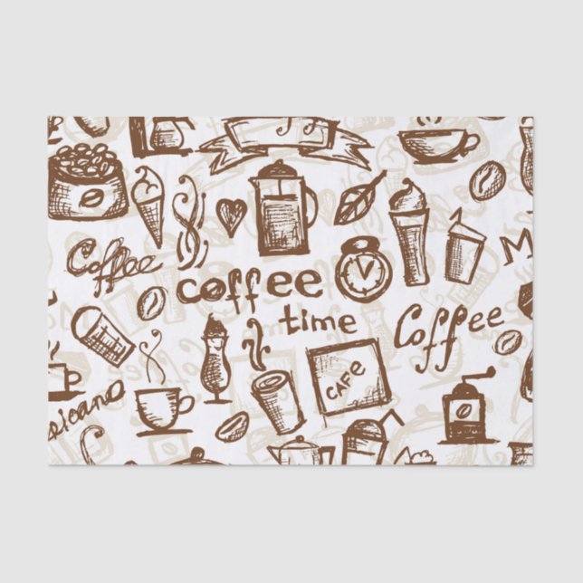 Beautiful Coffee Espresso Design Tissue Paper (Front)