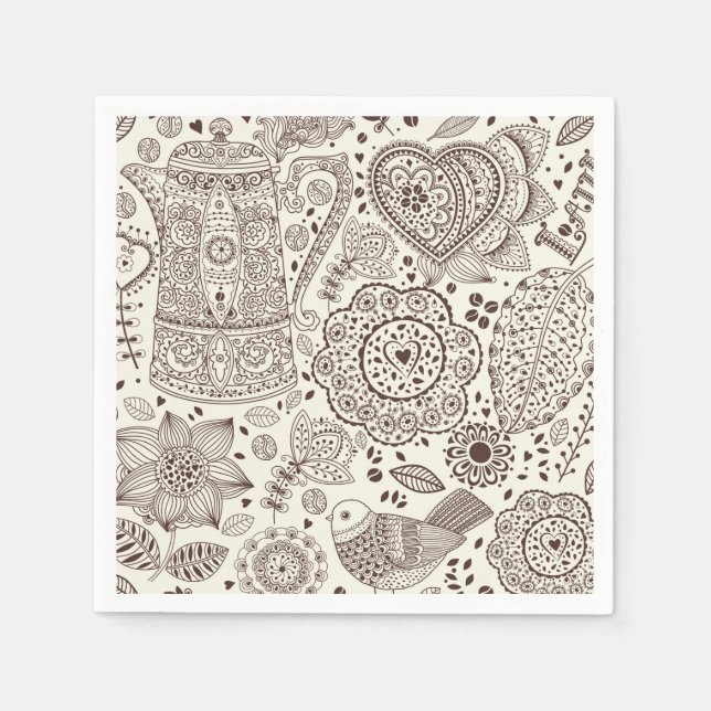 Beautiful Coffee Kitchen Drink Napkin (Front)