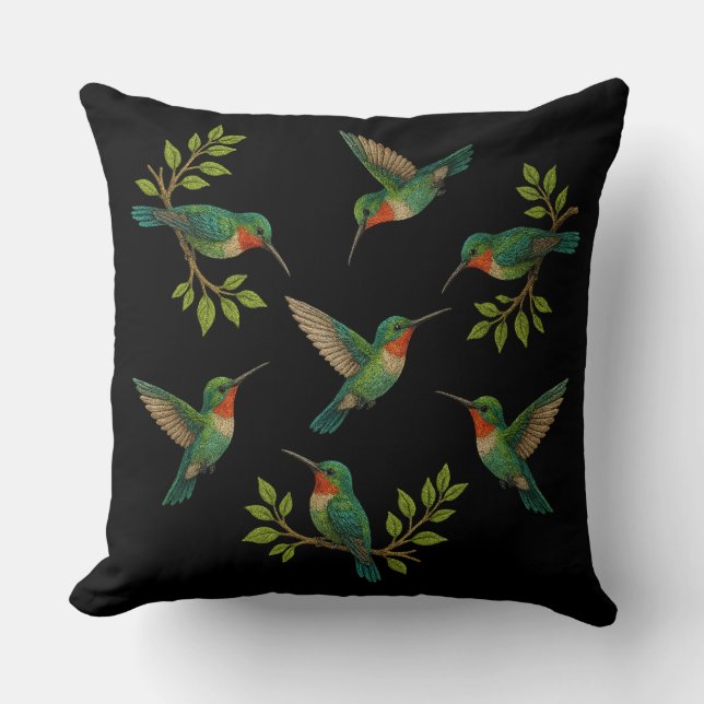 Beautiful colibris birds cushion (Front)