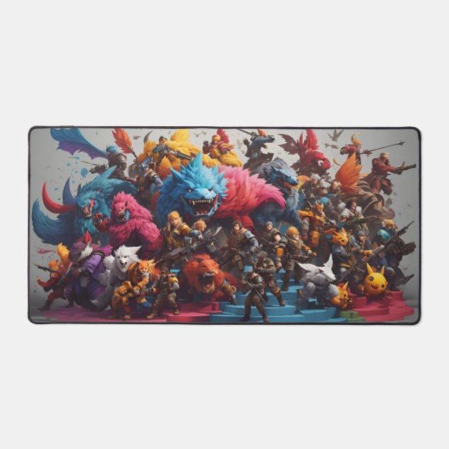 Beautiful collection of game characters #1 desk mat (Front)