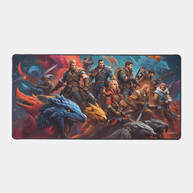 Beautiful collection of game characters #6 desk mat (Front)