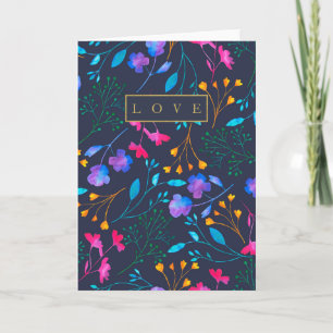 Beautiful Color Floral Watercolour Greetings Card