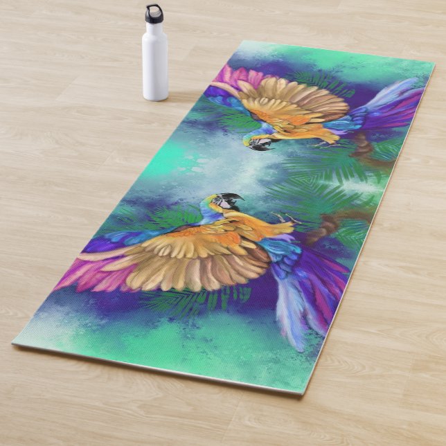 Beautiful Color Parrot Yoga Mat (In Situ)