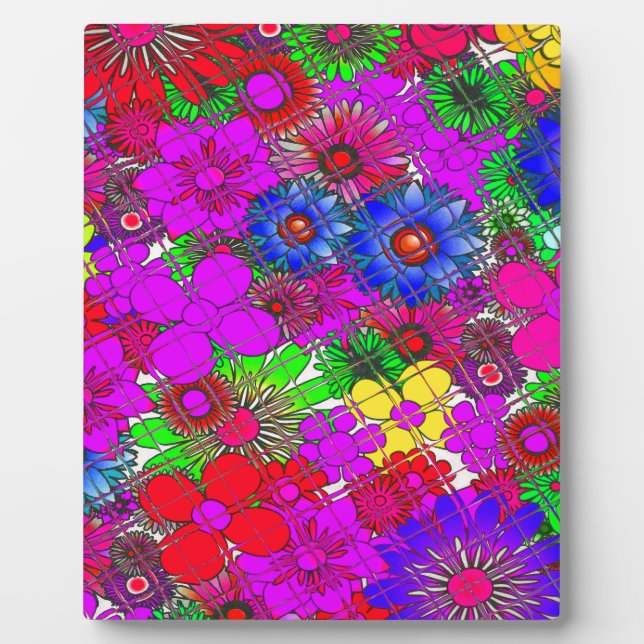 Beautiful Colorful Amazing Floral Pattern Design Plaque (Front)