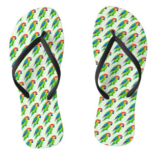 Beautiful Colorful Parrot Pattern  Thongs