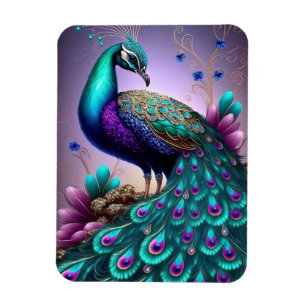 Beautiful Colorful Peacock Peafowl Bird Wildlife Magnet