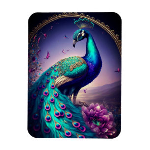 Beautiful Colorful Peacock Peafowl Bird Wildlife Magnet