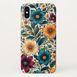 Beautiful Colorful Vibrant Spring Floral Pattern iPhone X Case