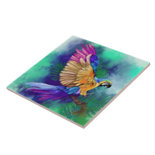 Beautiful Colors Parrot Ceramic Tile - Painting
