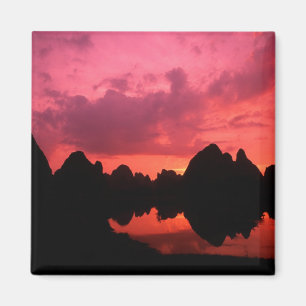 Beautiful colour at sunset of limestone mountains magnet