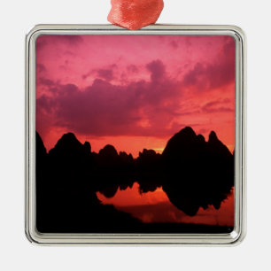 Beautiful colour at sunset of limestone mountains metal ornament