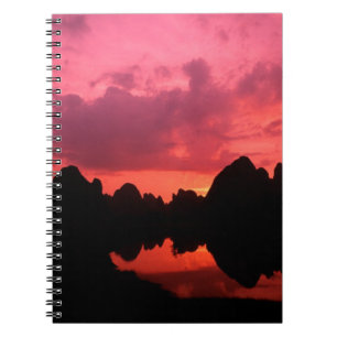 Beautiful colour at sunset of limestone mountains notebook