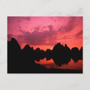 Beautiful colour at sunset of limestone mountains postcard