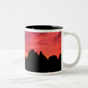 Beautiful colour at sunset of limestone mountains Two-Tone coffee mug
