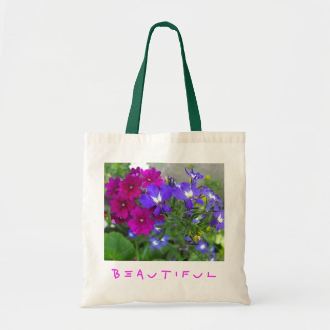 beautiful colour flowers tote bag (Front)