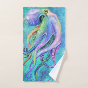 Beautiful Colour Octopus Bath Towel Set