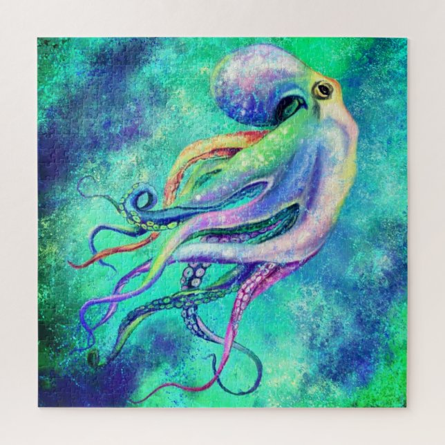 Beautiful Colour Octopus - Drawing Jigsaw Puzzle (Vertical)