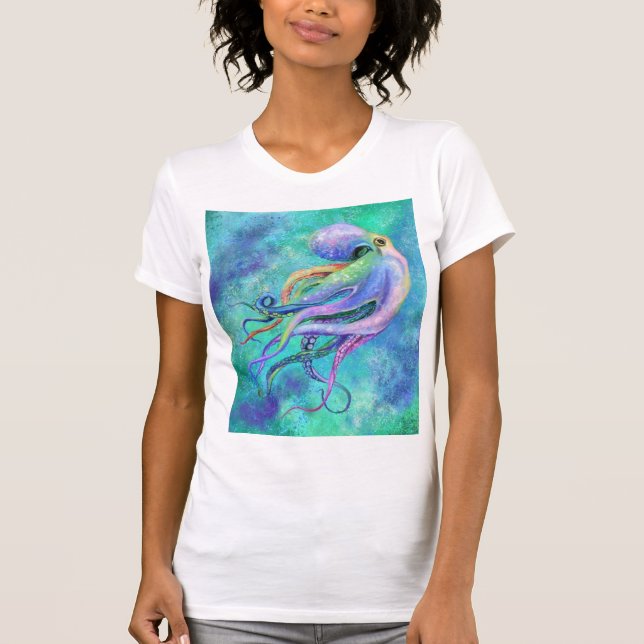 Beautiful Colour Octopus - Migned Drawing T-Shirt (Front)